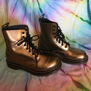 Gold Dr. Martens boots. UK 6/ US 8 or US 8.5